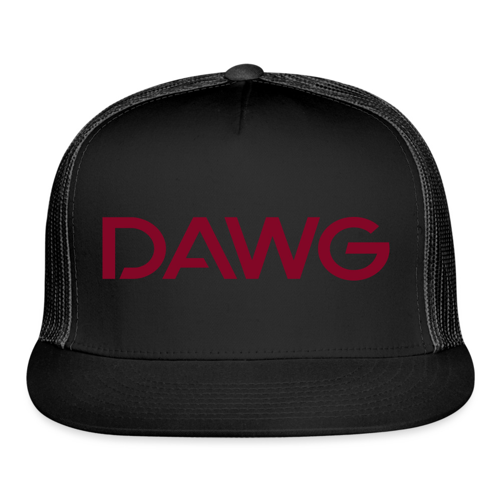 Maroon DAWG Trucker Hat - black/black