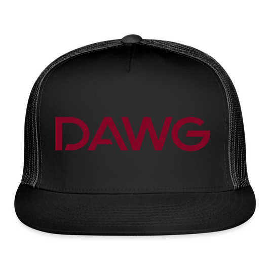 Maroon DAWG Trucker Hat - black/black