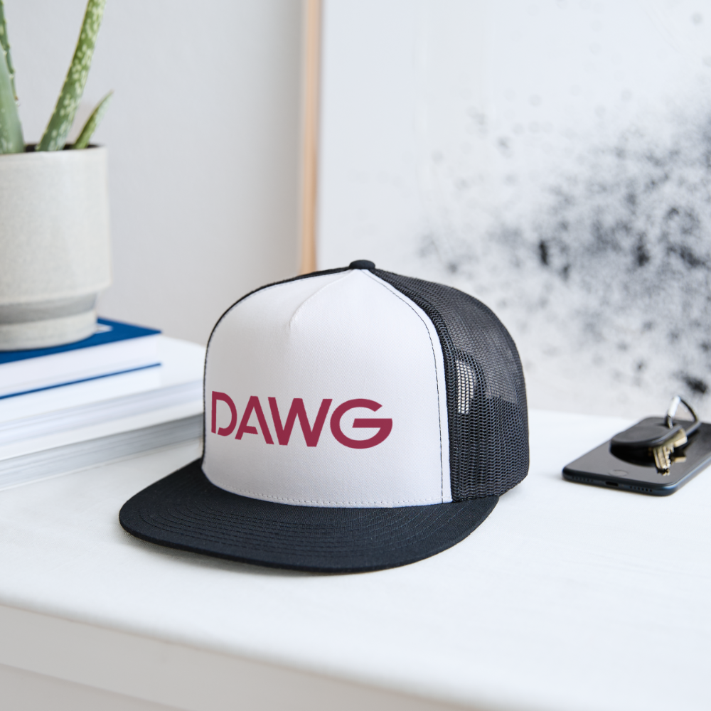 Maroon DAWG Trucker Hat - white/black