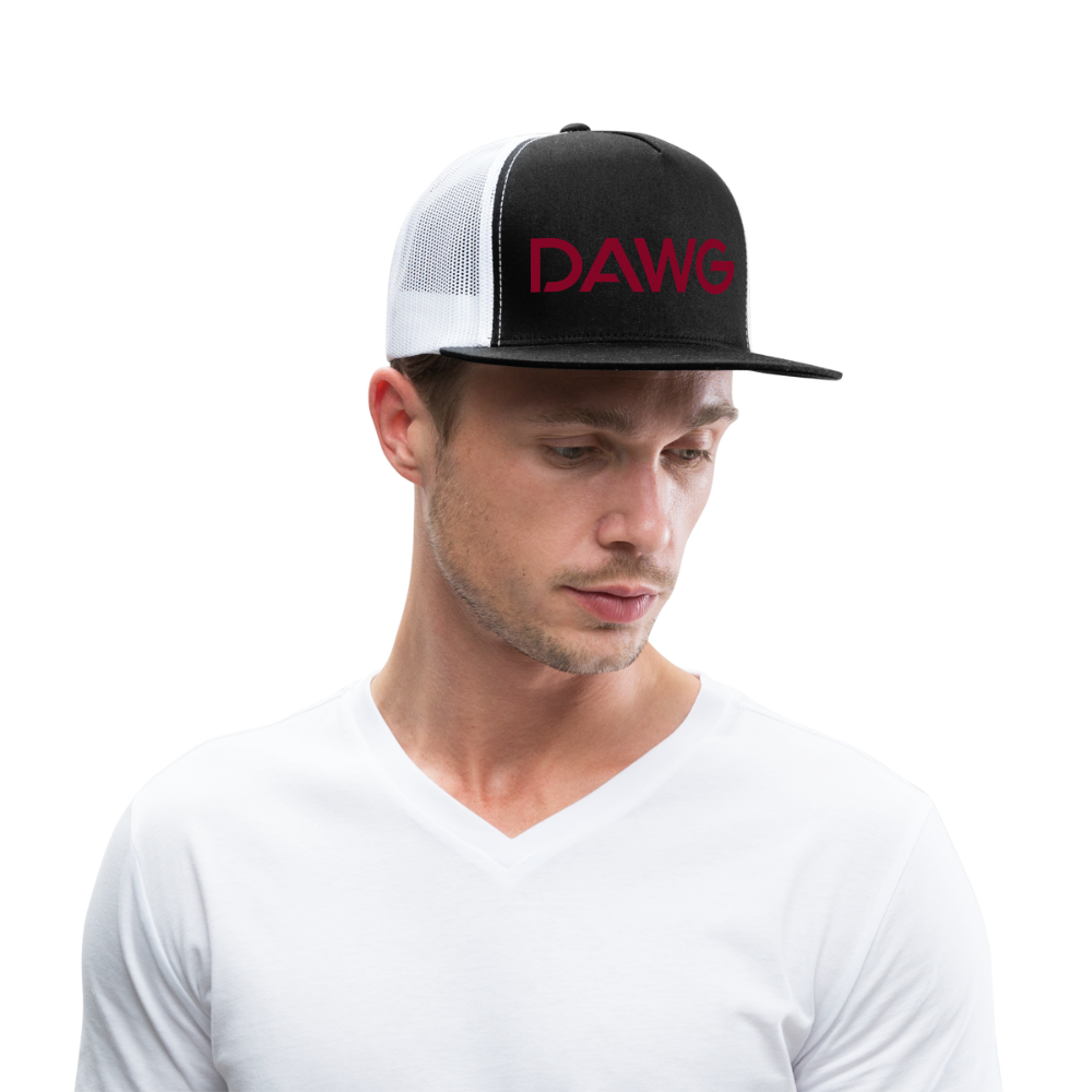 Maroon DAWG Trucker Hat - black/white