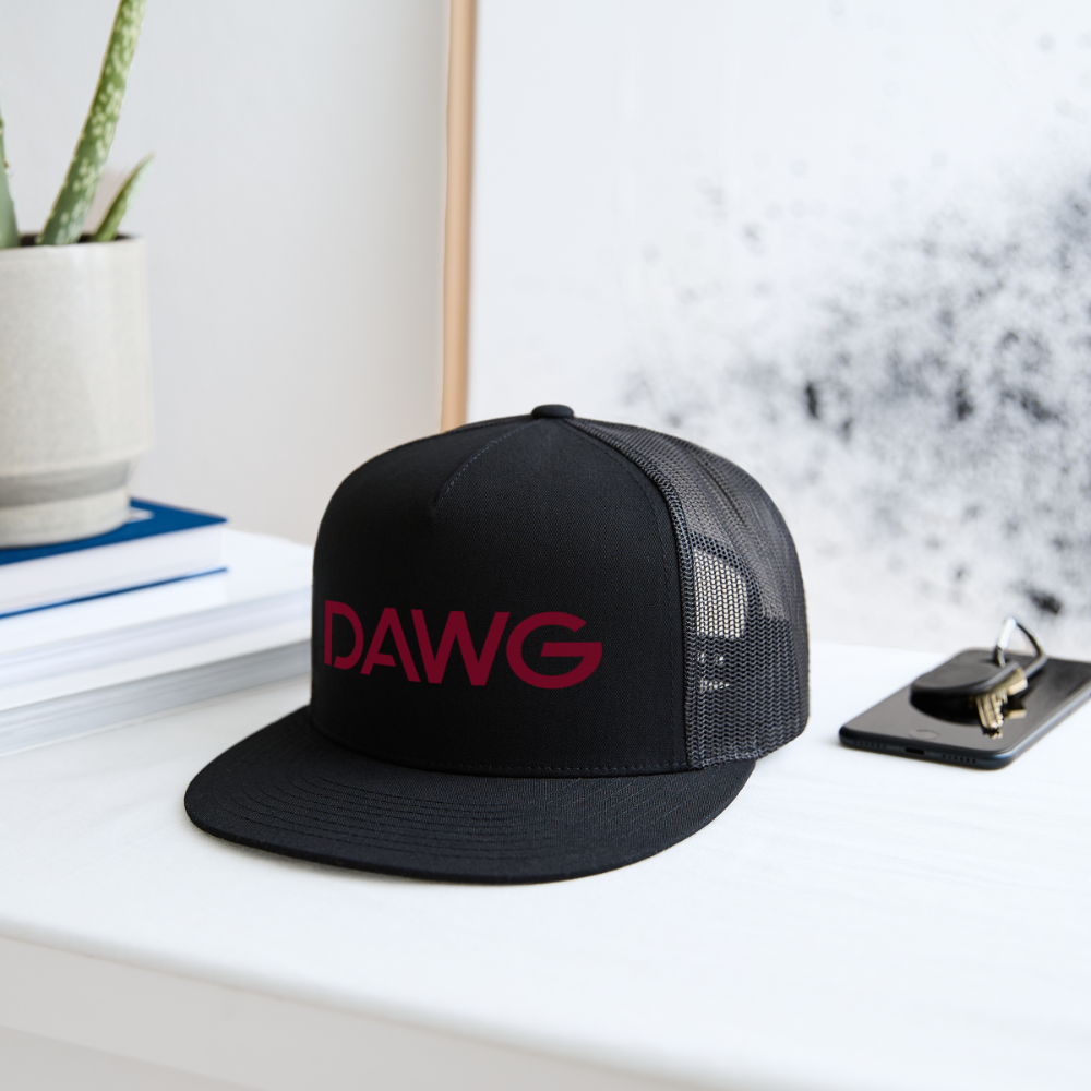 Maroon DAWG Trucker Hat - black/black