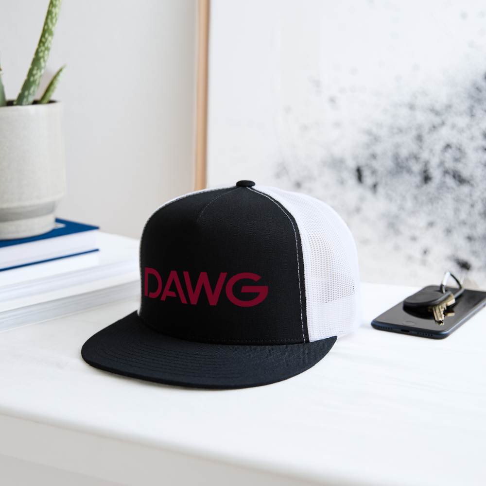 Maroon DAWG Trucker Hat - black/white