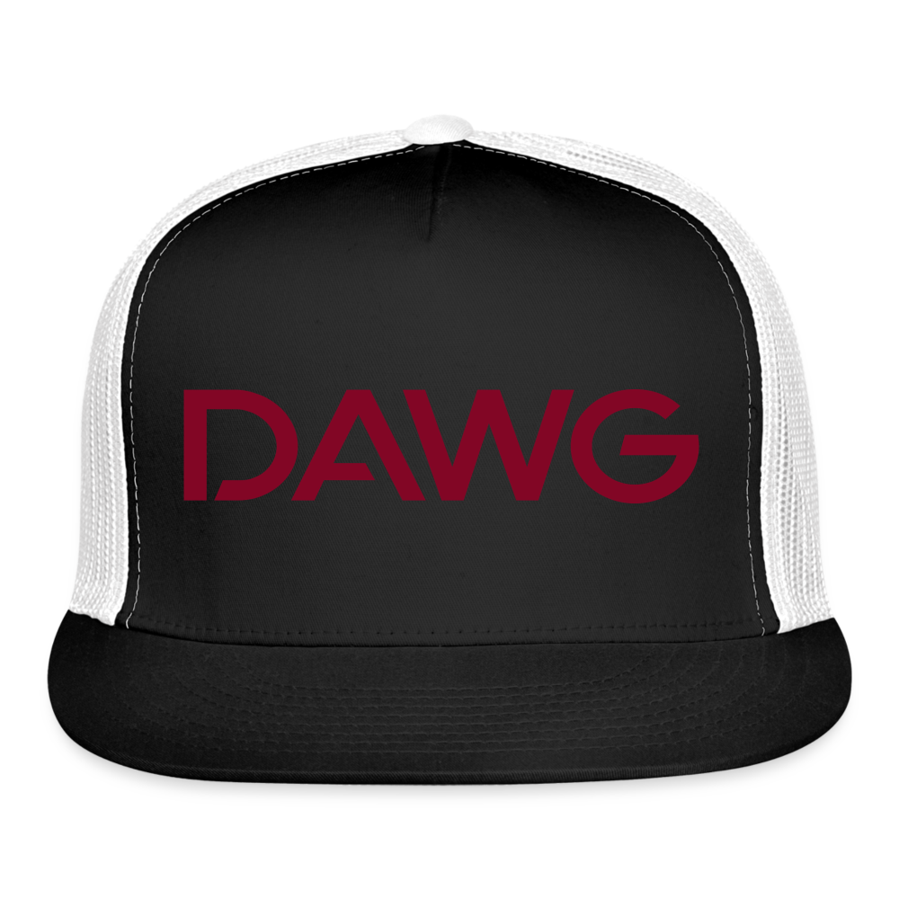 Maroon DAWG Trucker Hat - black/white