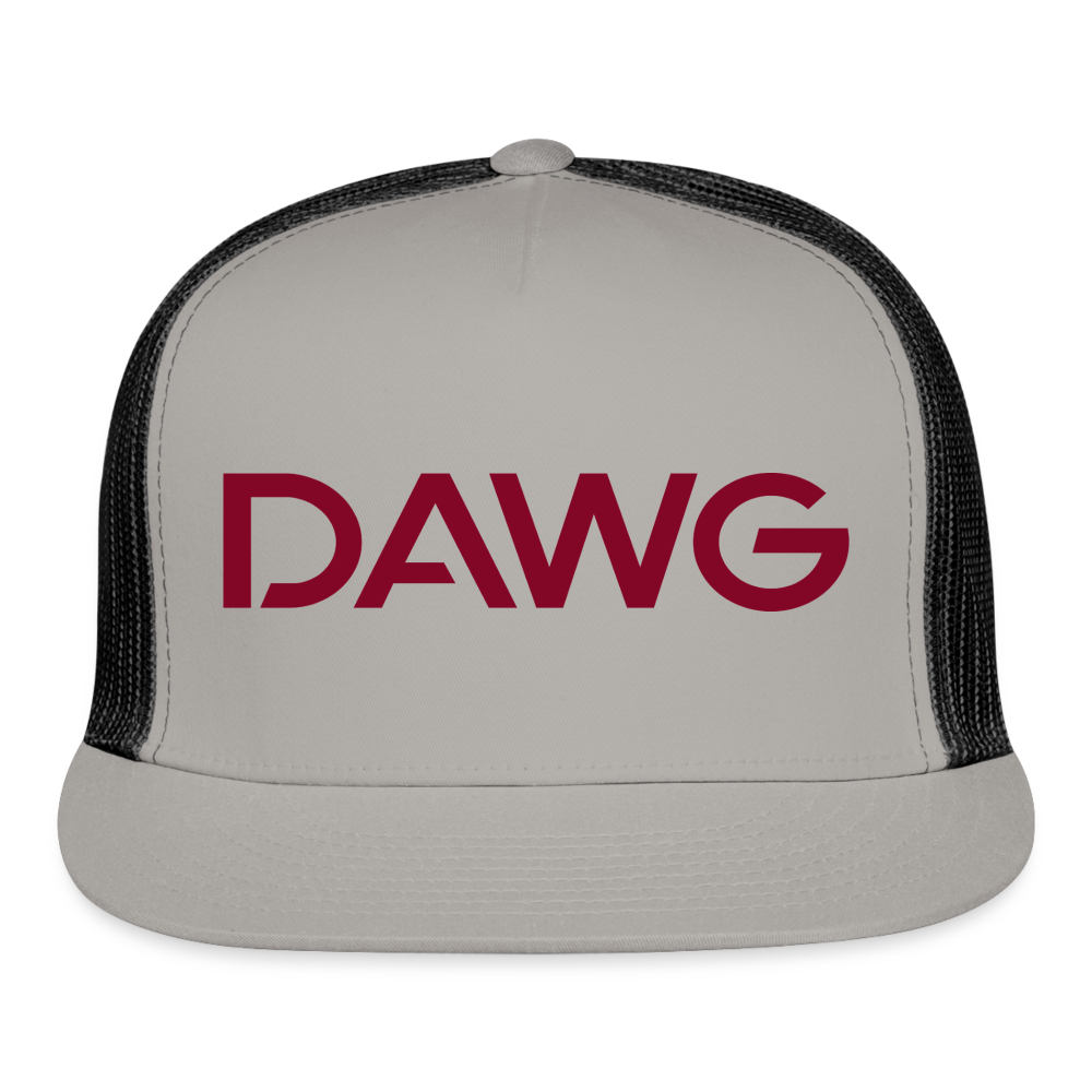 Maroon DAWG Trucker Hat - gray/black