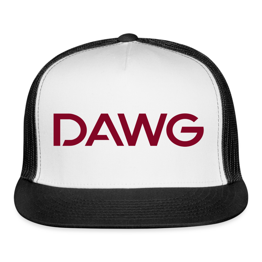 Maroon DAWG Trucker Hat - white/black