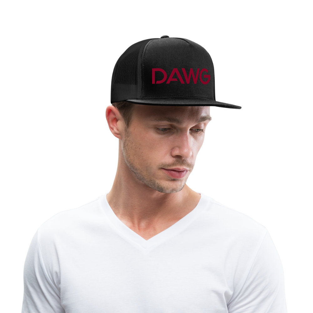 Maroon DAWG Trucker Hat - black/black